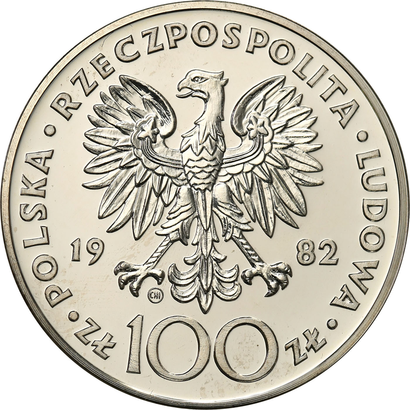 PRL. 100 złotych 1982 Jan Paweł II, stempel zwykły